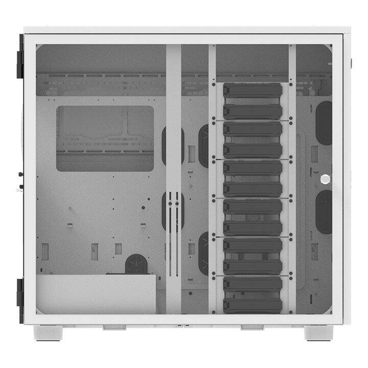 Angle. Thermaltake - Thermaltake AX700 TG Snow Super Tower Chassis - Super Tower - Snow - Steel, SPCC, Tempered Glass - 20 x Bay - XL-ATX - Black.