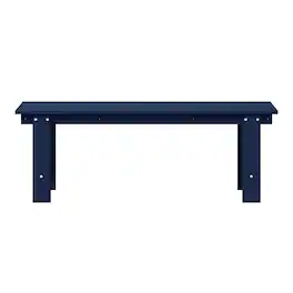 WestinTrends - Ashore Outdoor HDPE 48" Modern Backless Patio Bench - Navy Blue