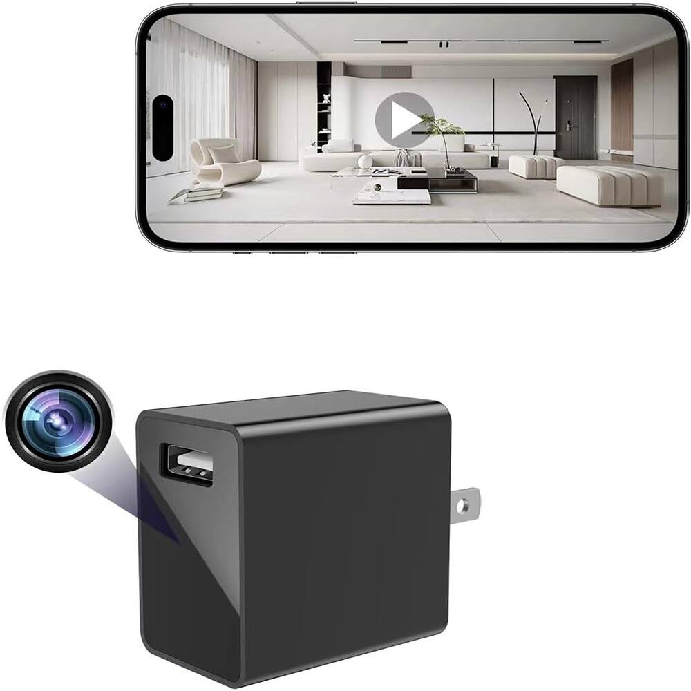 Front. RTMB - USB Charger Camera - HD 1080P Mini WiFi Security Camera - Small Micro Wireless Nanny Cam.