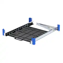 RackSolutions - 1U Dry Sliding Computer Shelf with Cable Management Arm - Black