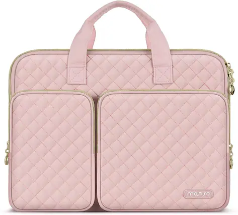 Front. mosiso - 13-13.3 inch Laptop Sleeve 360 Protective Laptop Case for MacBook Air Pro 13 14, HP Dell Acer ASUS Lenovo - Chalk Pink.