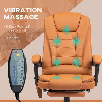 Vinsetto 7-Point Vibrating Massage Office Chair with High Back - Brown Vinsetto 7-Point Vibrating Massage Office Chair with High Back - Brown