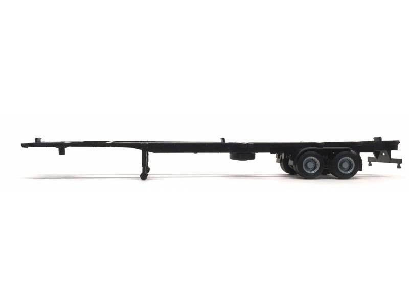 Angle. Promotex - Container Chassis for 2-Axle 48ft Trailer 1/87 (HO) Plastic Model by Promotex - Black.