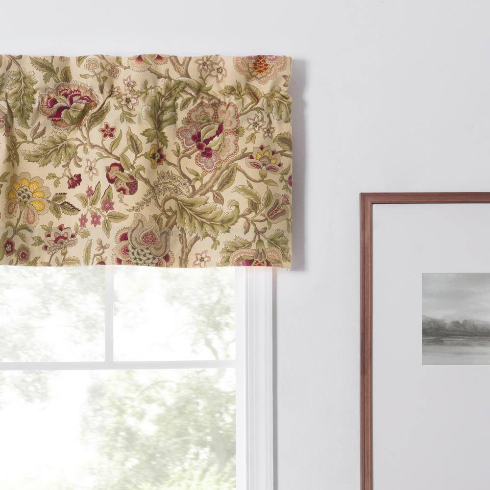 Left. Ellis Curtain - Ellis Curtain Regency Straight 3" Rod Pocket Valances for Windows 50" x 15" Antique - Antique.