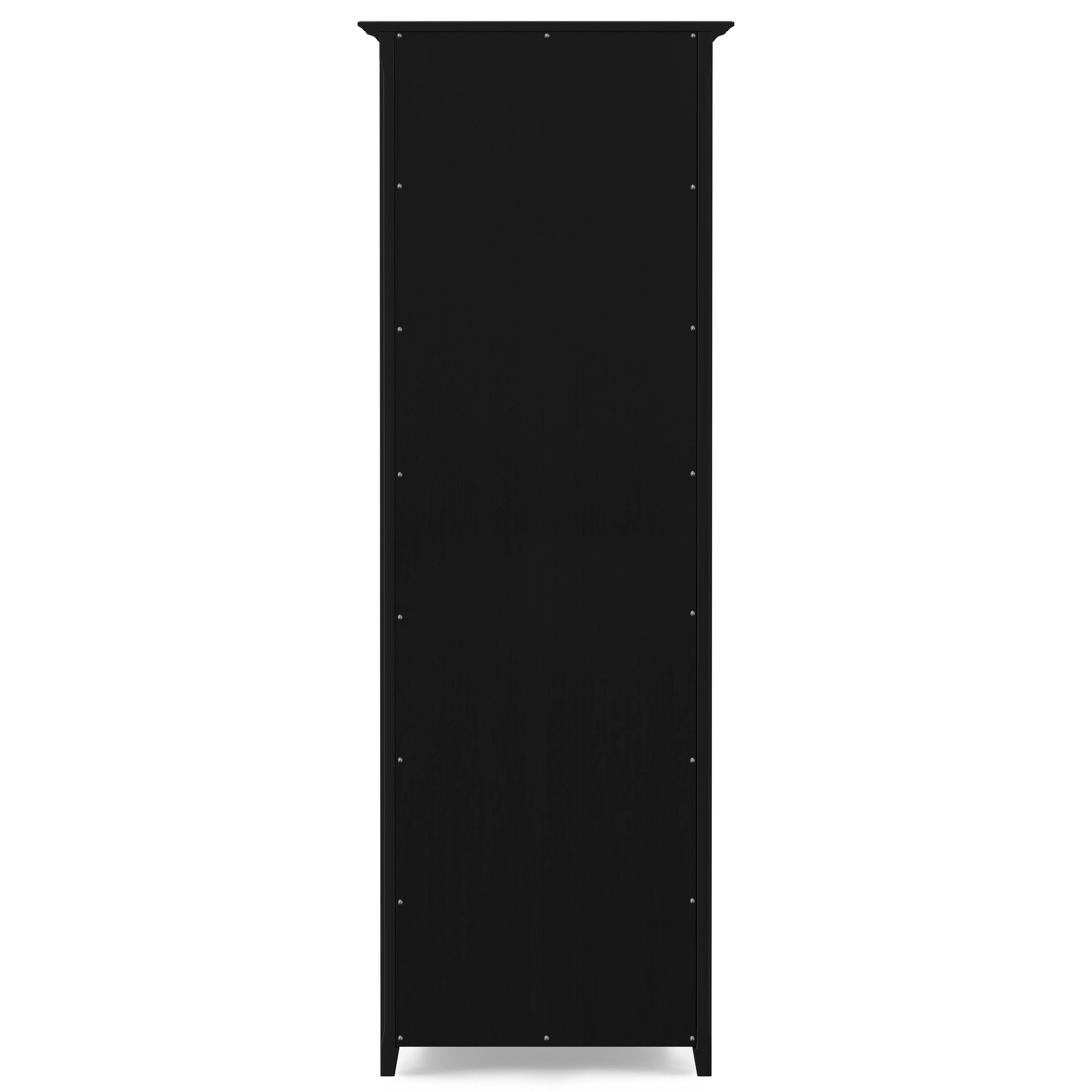 Back. Simpli Home - Acadian 72 inch Tall Solid Wood 5 Shelf Bookcase in Black - Black.