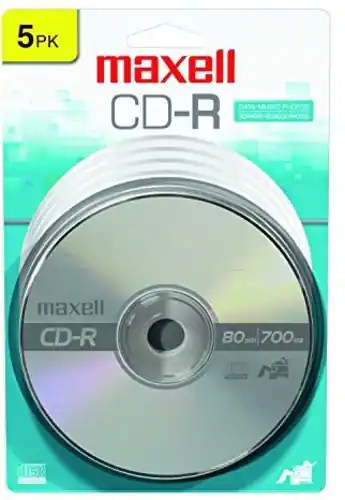 Maxell 648220 CD R 700 5PK CD Recordable Disc 48X 700MB 80 Minute 5 ...