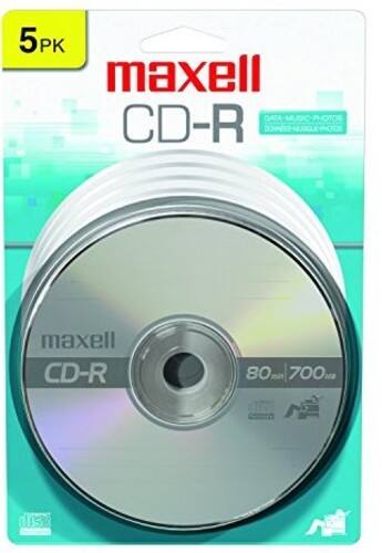 Maxell - 648220 CD-R 700 5PK CD Recordable Disc 48X 700MB 80 Minute 5 Pack Carded - DIGI REC. MEDIA - Multicolor