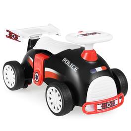 Costway - Kids Ride On Push Car with Music Under-Seat Storage Universal Wheels for Boys Girls - Black & Red