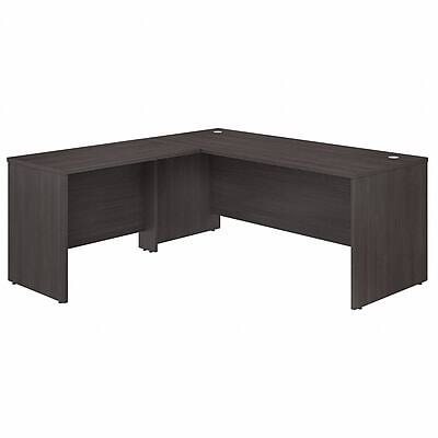 Front. Bush Business Furniture - 72"W L Shaped Desk with Return(STC049SG) - Storm Gray.