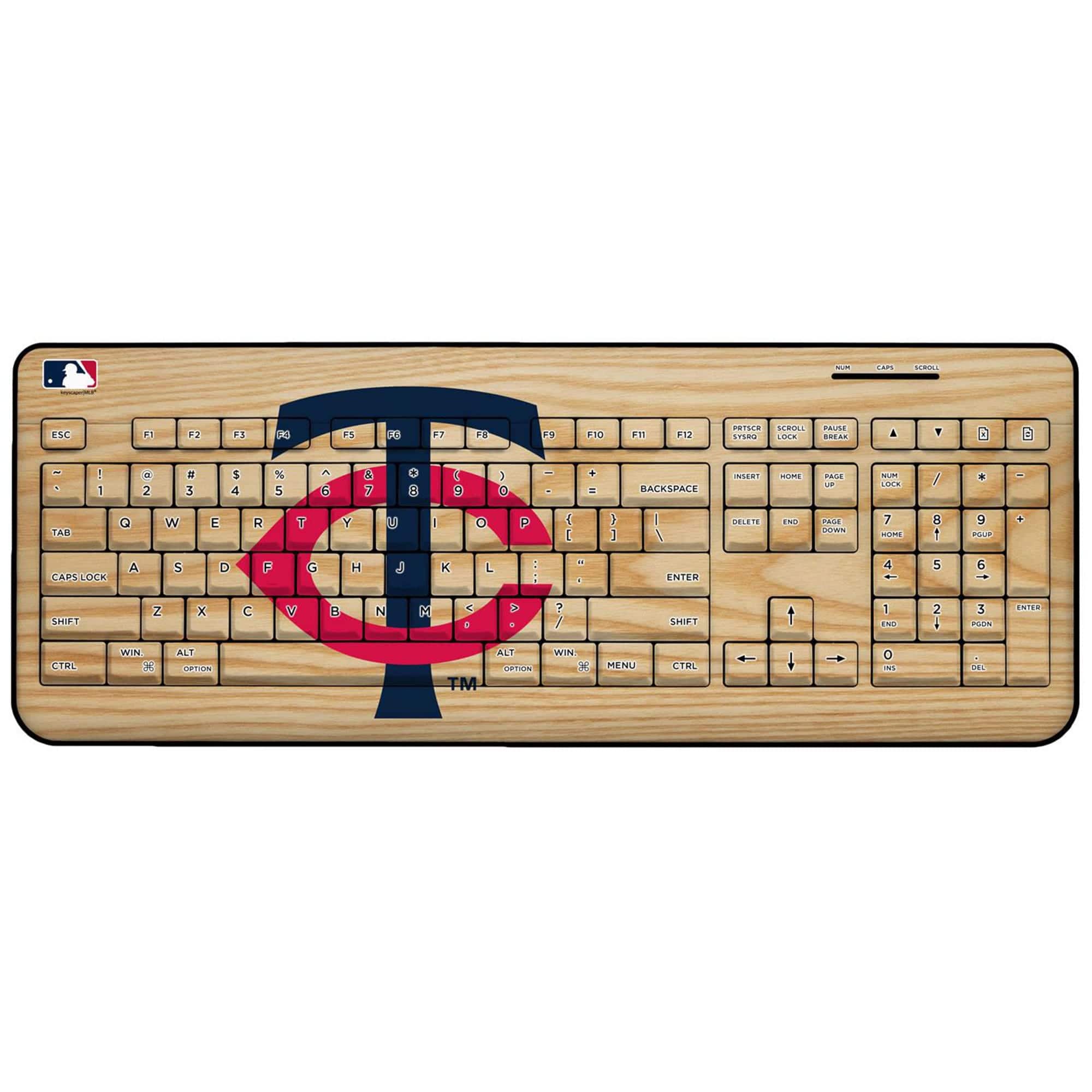 Keyscaper - Wood Print Wireless USB Keyboard - Multicolor