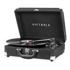 Front. Victrola - Bluetooth Stereo Turntable - Black.