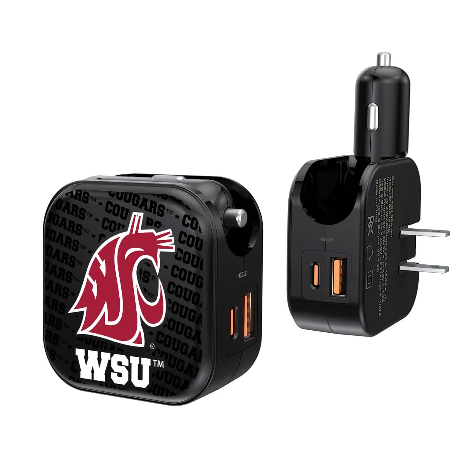 Keyscaper - Washington State Cougars Team Logo Dual Port USB Car & Home Charger - Multicolor price history on PriceWatchPro