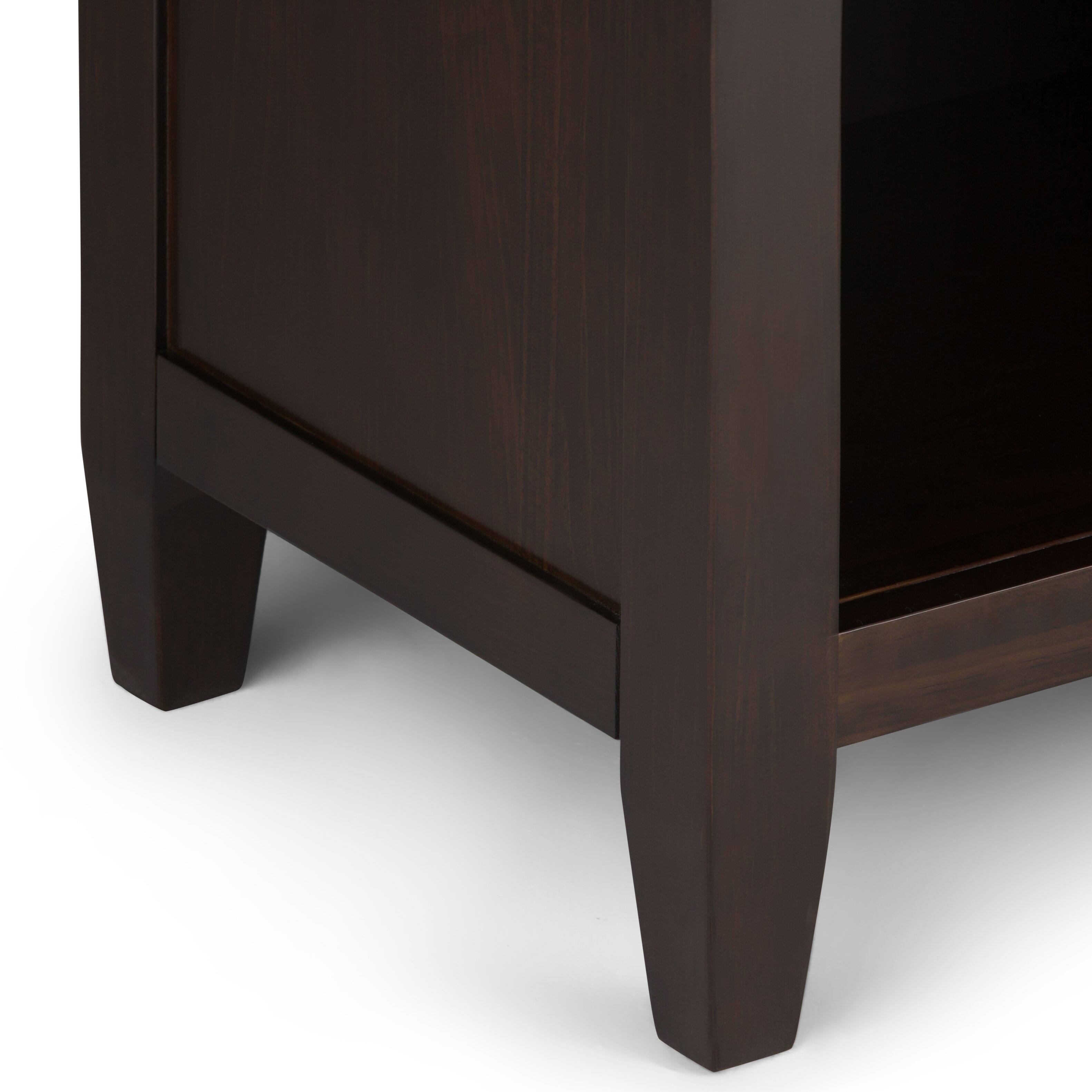 Alt View 14. Simpli Home - Carlton Bedside Table - Dark Tobacco Brown.