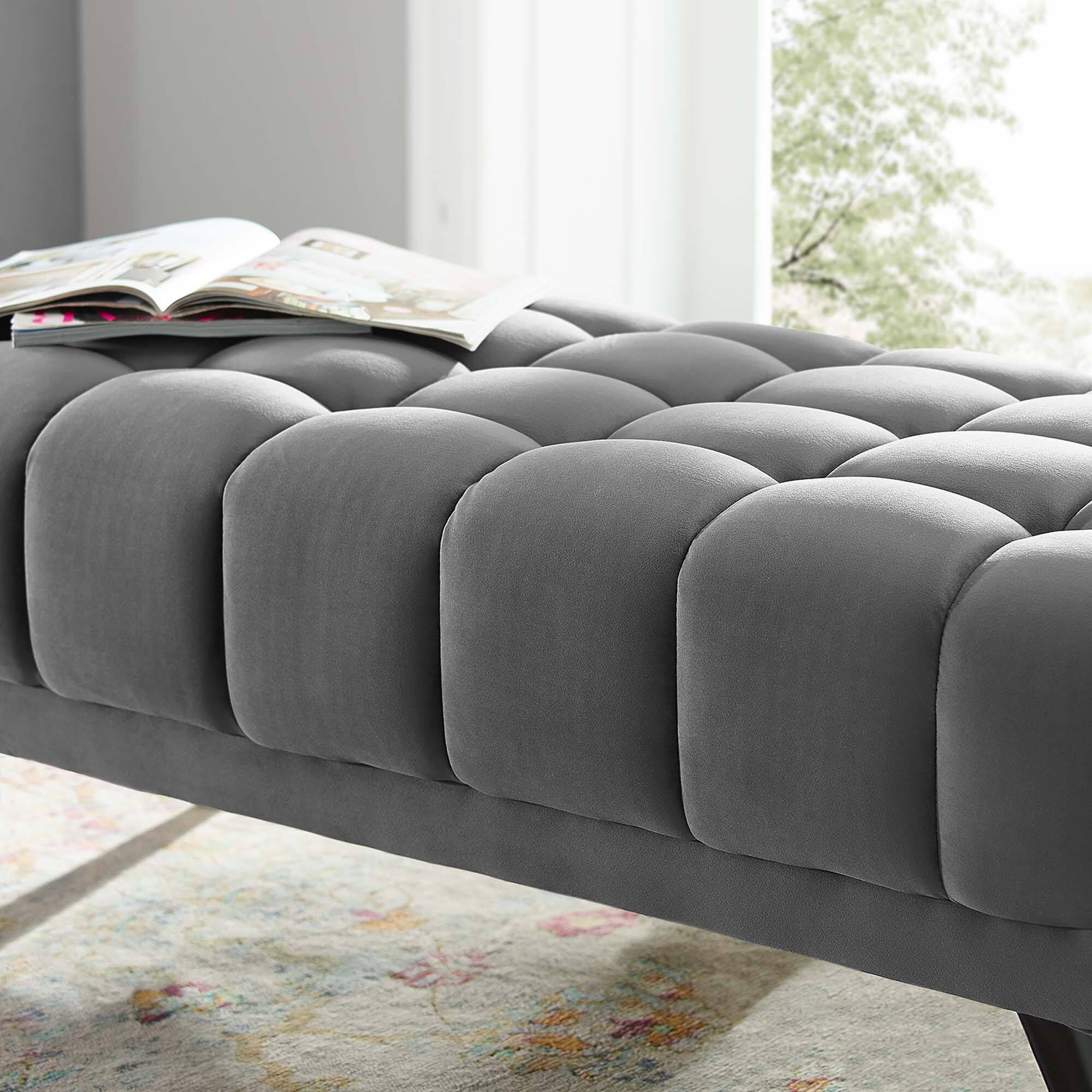 Alt View 1. Modway - Adept 47.5" Performance Velvet Bench by Modway - Gray.