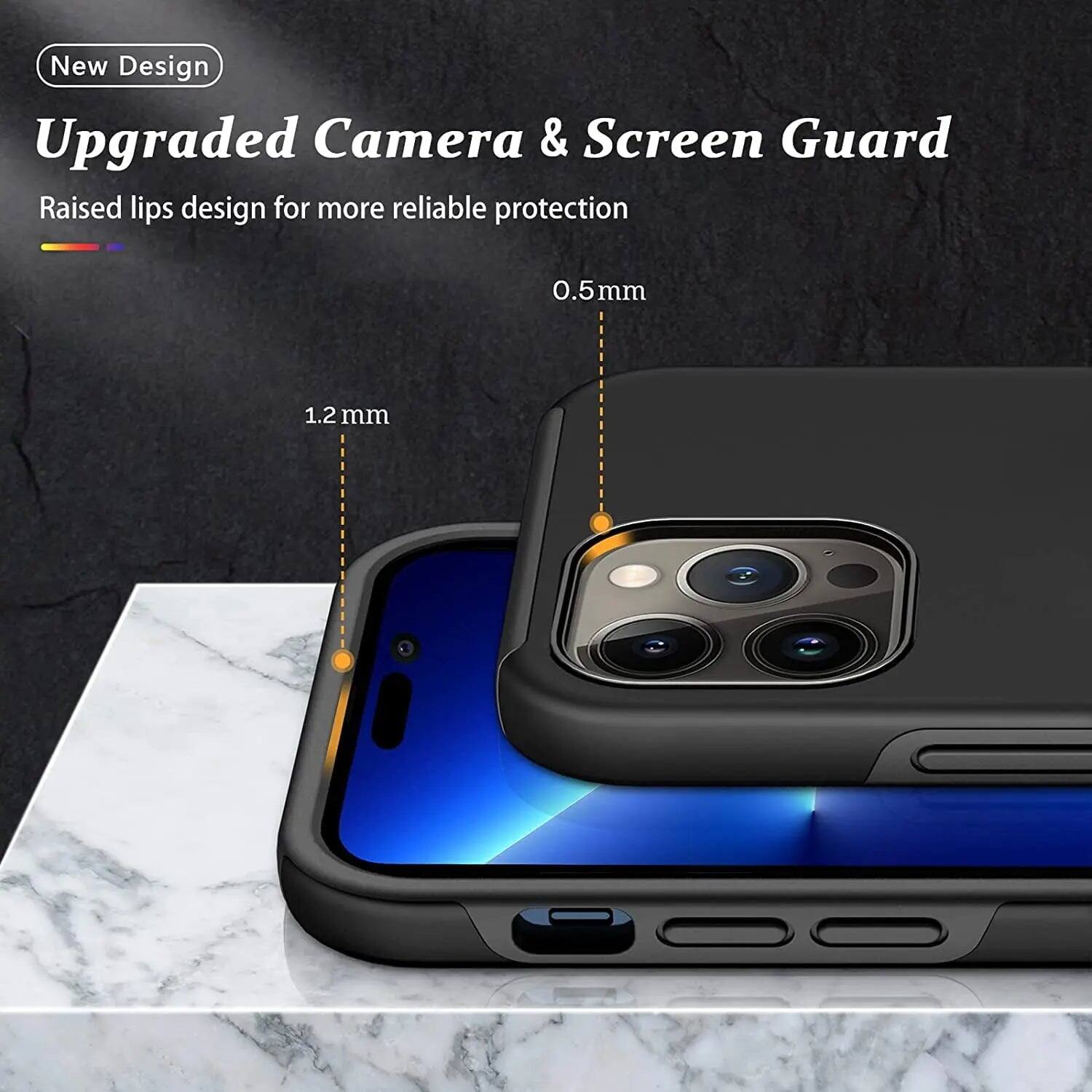 New Design  
Upgraded Camera & Screen Guard  
Raised lips design for more reliable protection  
0.5mm  
1.2 mm