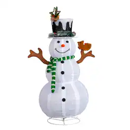 Winado - Christmas Lighted Snowman and Squirrel 4 FT for Indoor / Outdoor Holiday Decoration - Multicolor