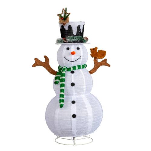 Front. Winado - Christmas Lighted Snowman and Squirrel 4 FT for Indoor / Outdoor Holiday Decoration - Multicolor.
