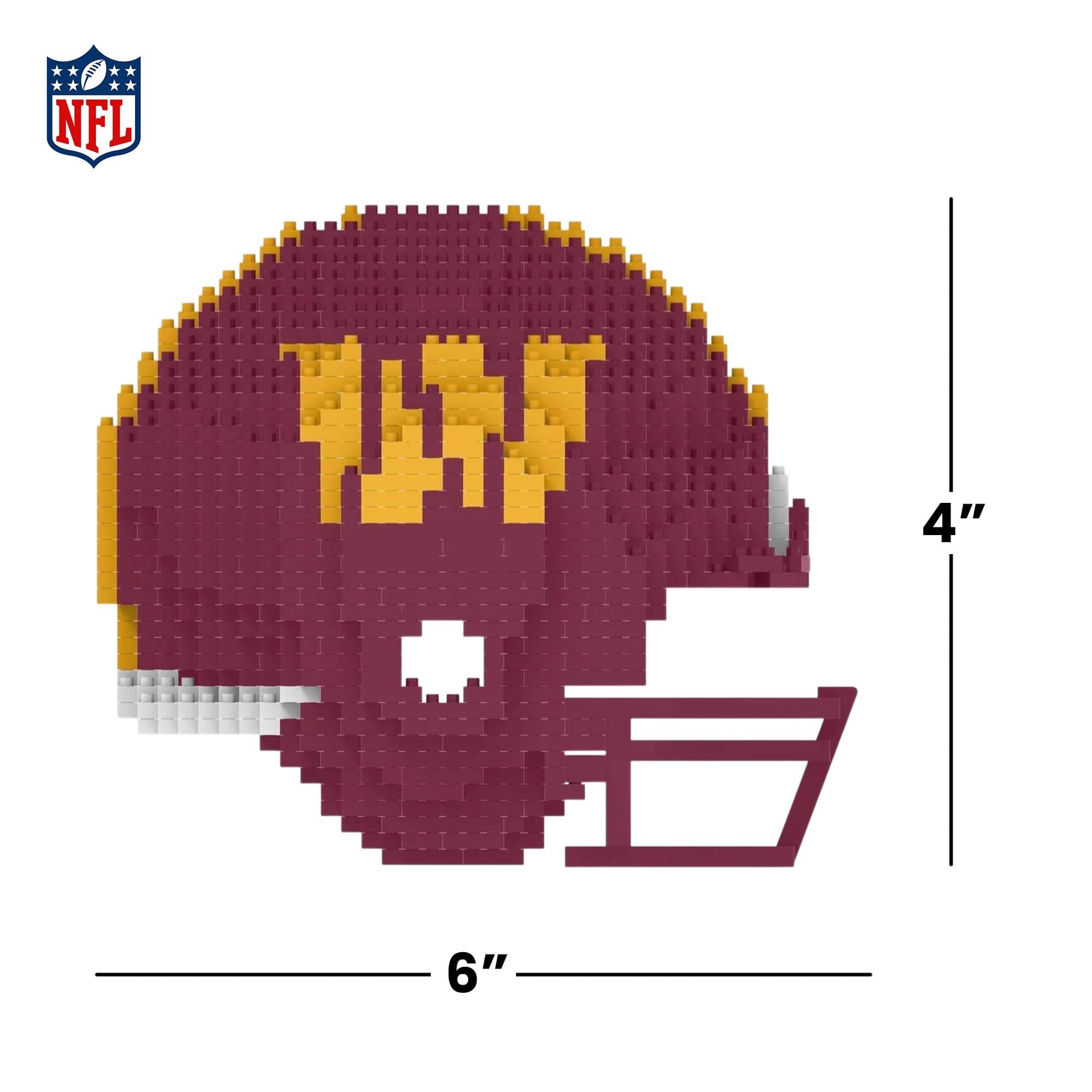 Alt View 10. Forever Collectibles - Washington Commanders NFL BRXLZ Replica Helmet 1081-Piece Building Block Set - Red.