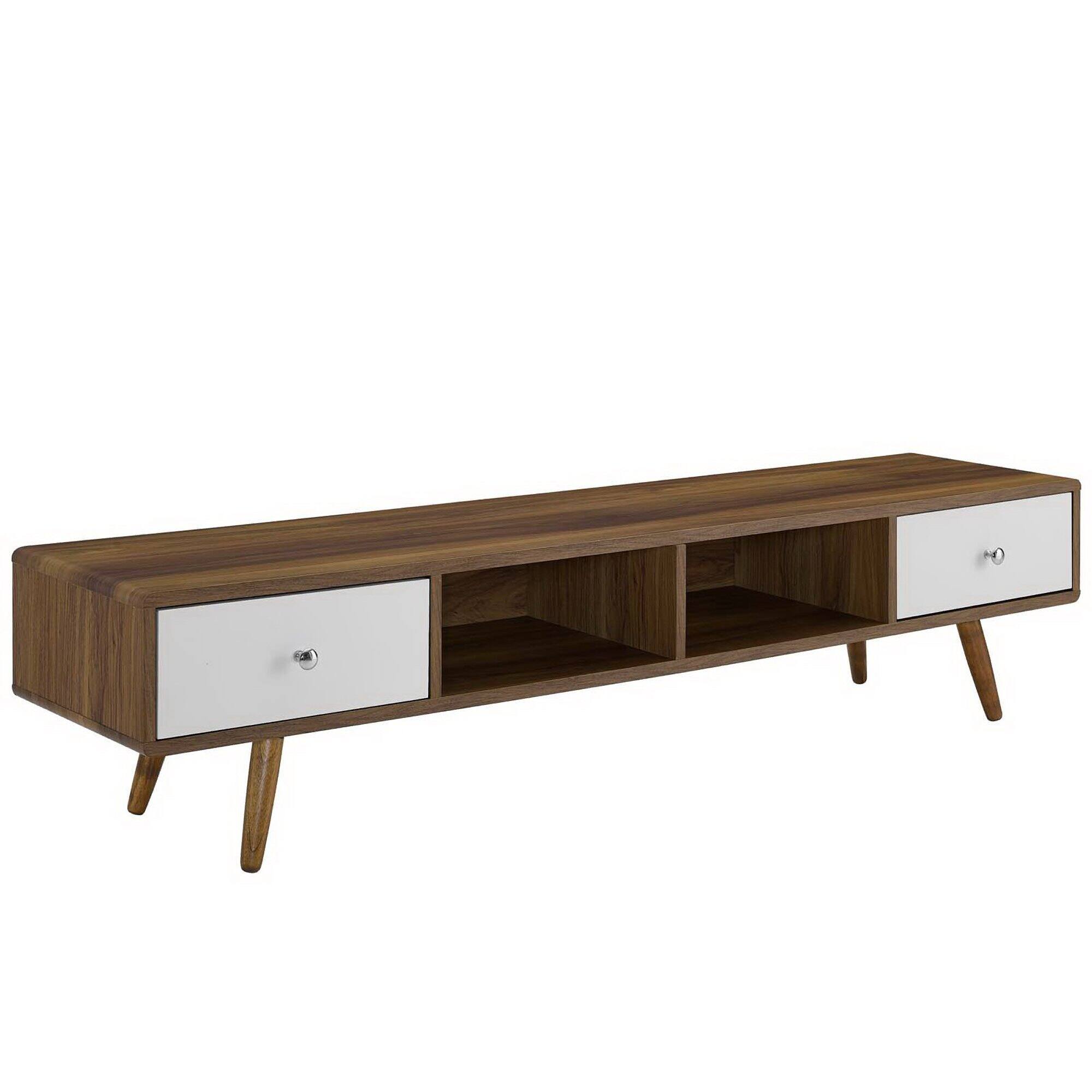 Angle. Modway - Transmit 70" Media Console Wood TV Stand by Modway - Walnut White.