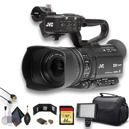 JVC HM1000
JVC 4K CAM
AVCHD Progressive HDMI
JVC ELENS S 2
4.5mm - 58mm
1:1.3 - 8
64GB SD Card
R95-W60MB/s
JVC