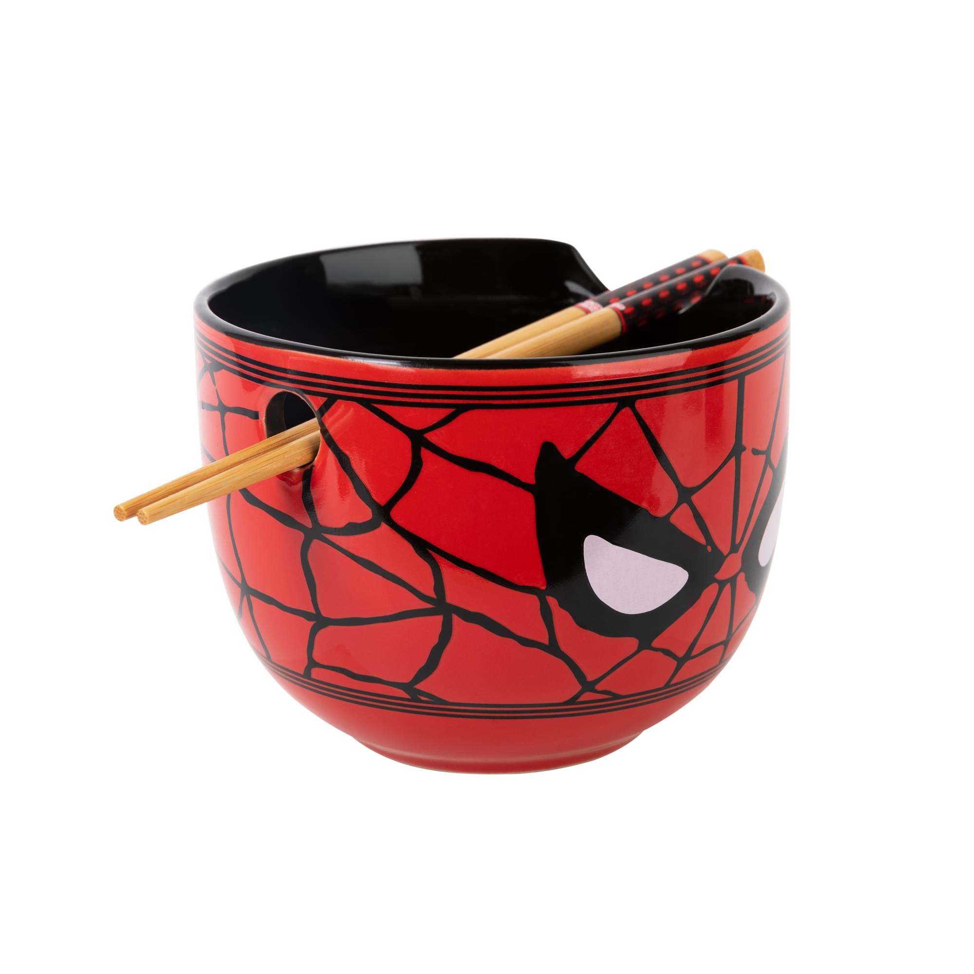 Alt View 1. Silver Buffalo - Marvel Spider-Man Face 20-Ounce Ramen Bowl and Chopstick Set - Multi-Colored.