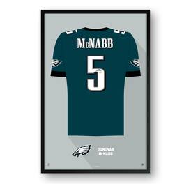 Sporticulture - Donovan McNabb Philadelphia Eagles Framed 27" x 39" Retired Jersey Art Print - Multicolor