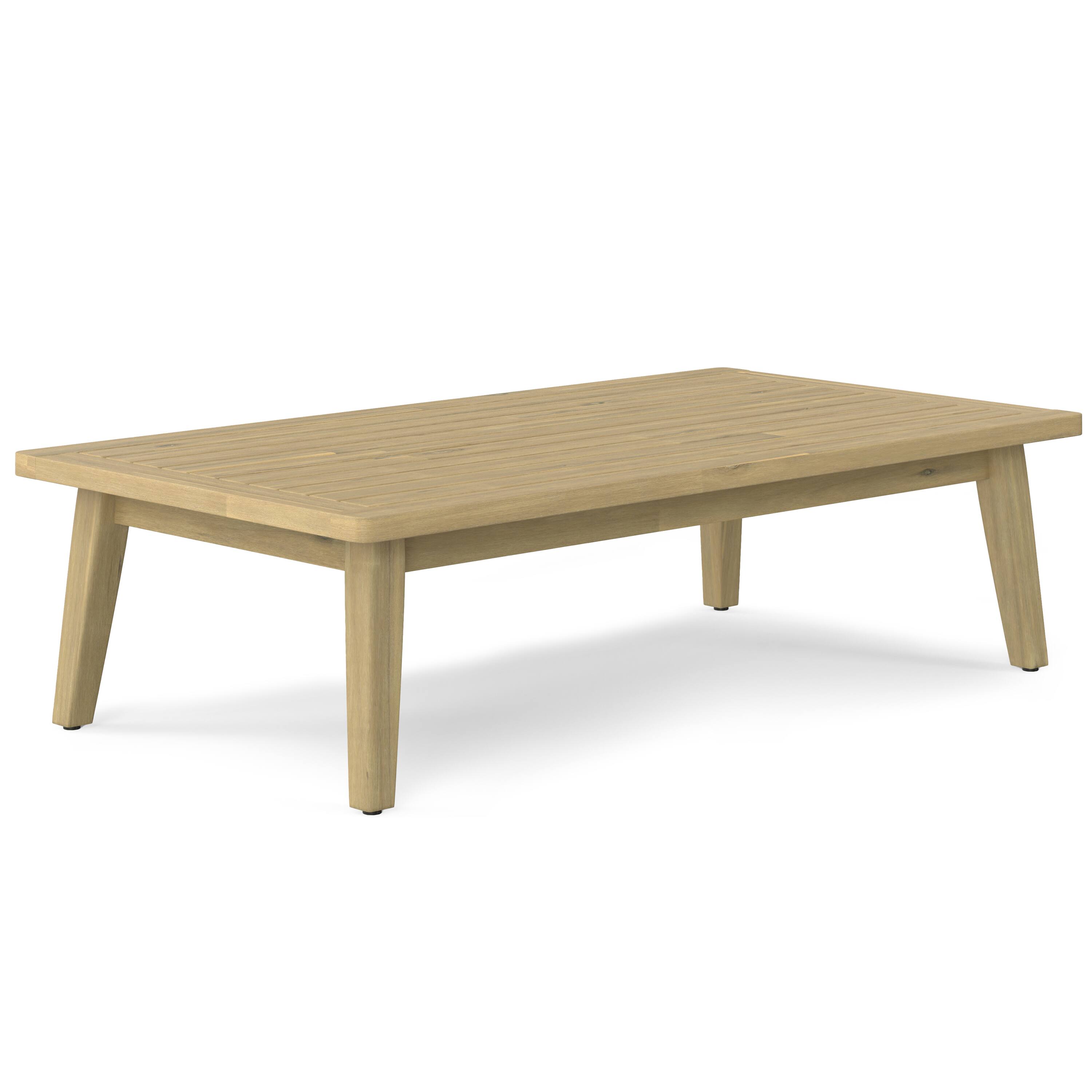 Front. Simpli Home - Palmetto Outdoor Coffee Table - Light Teak.