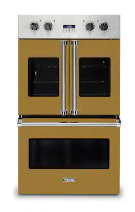 Viking - 30" 7 Series French Door Double Built-In Electric Thermal Convection Oven - Golden Hour