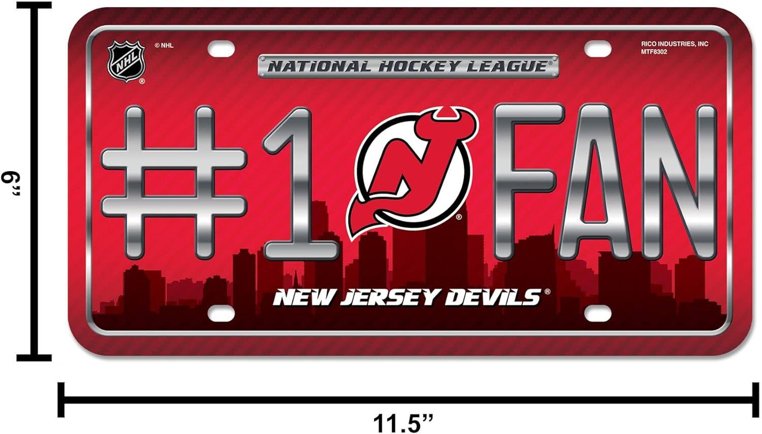 NHL RICO INDUSTRIES, INC  
MTF8302  
NATIONAL HOCKEY LEAGUE  
#1 FAN  
NEW JERSEY DEVILS  
11.5"