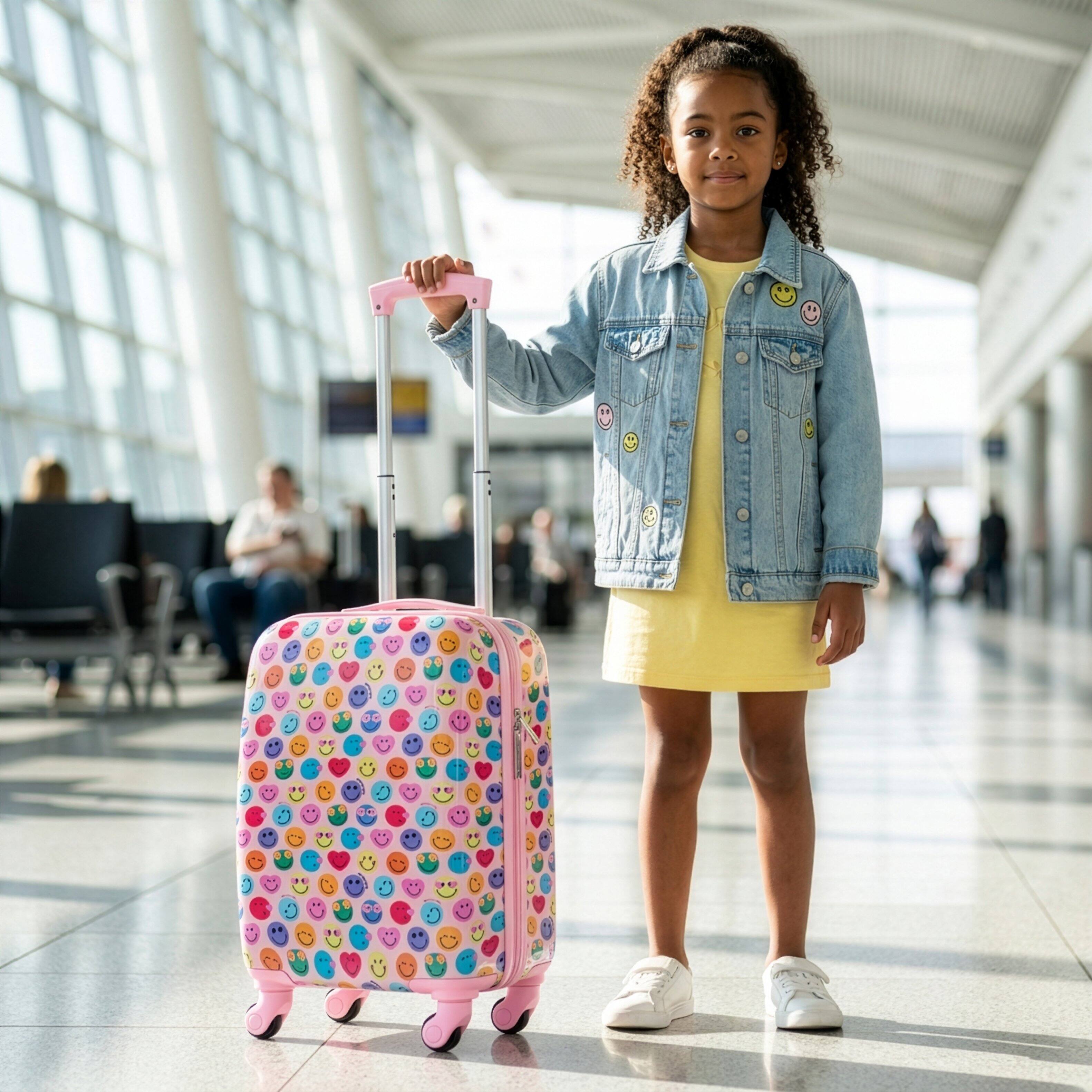 Alt View 5. Smiley World - 18" Airline Approved Carry-on Suitcase - Cool to be Happy.