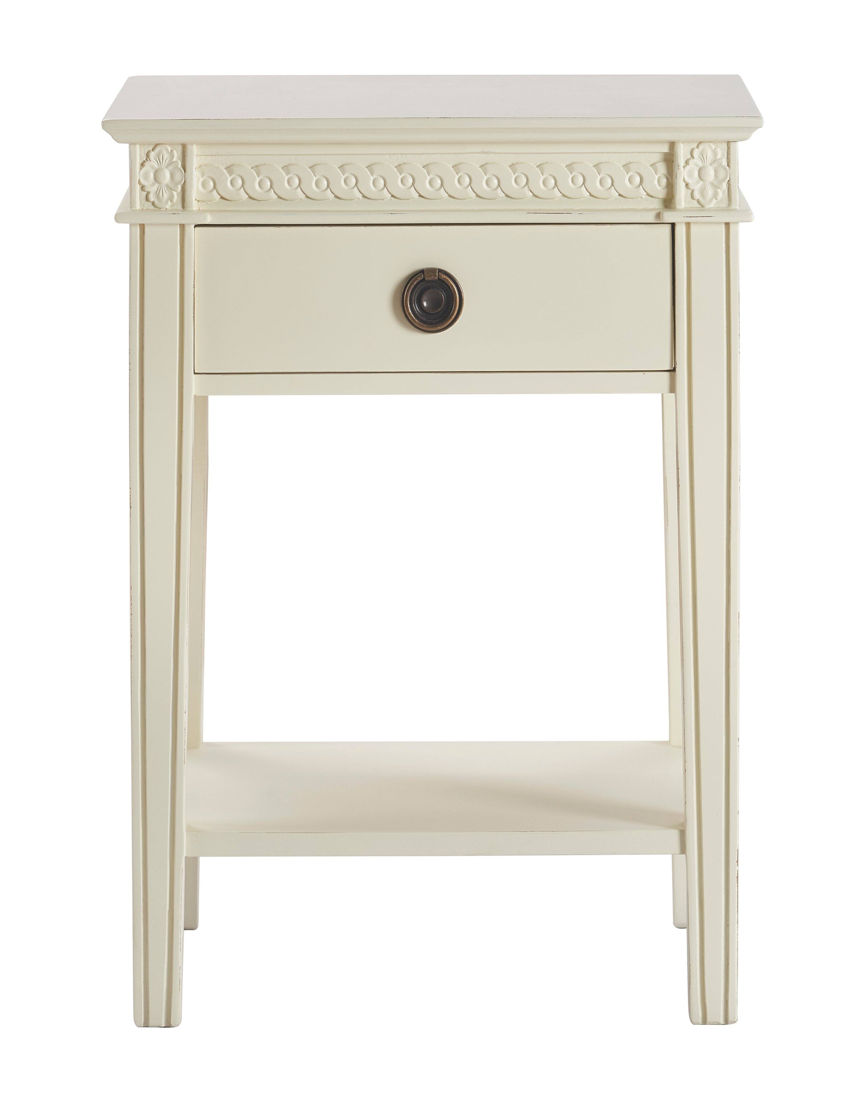 Alt View 2. Finch - Finch Westport 1 Drawer End Table, Vintage Cream - Reclaimed Oak.