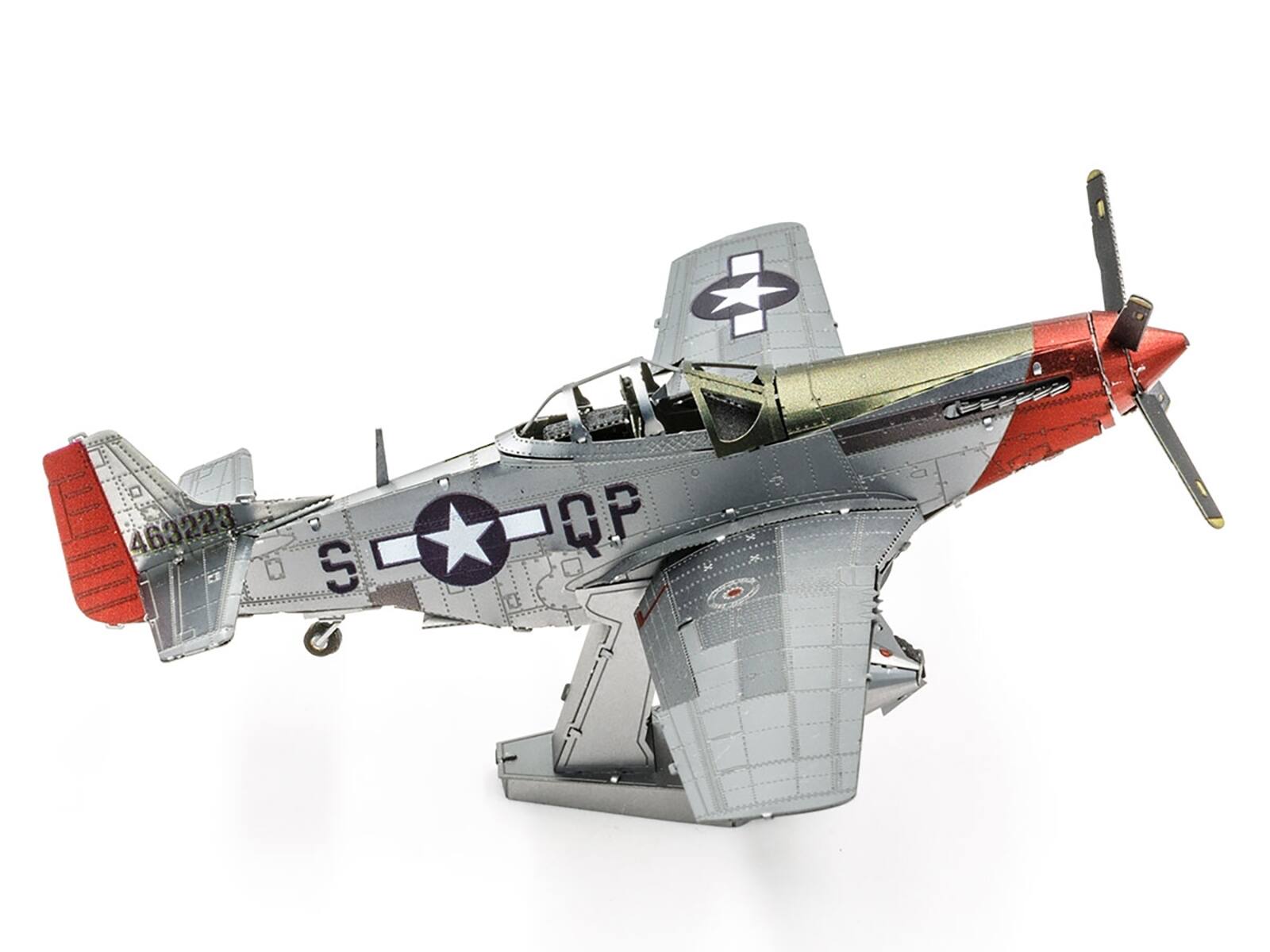 Back. Metal Earth - North American P-51D Mustang Fighter Aircraft "Sweet Arlene" US Army Air Forces Challenging Difficulty Steel Model - Multicolor.