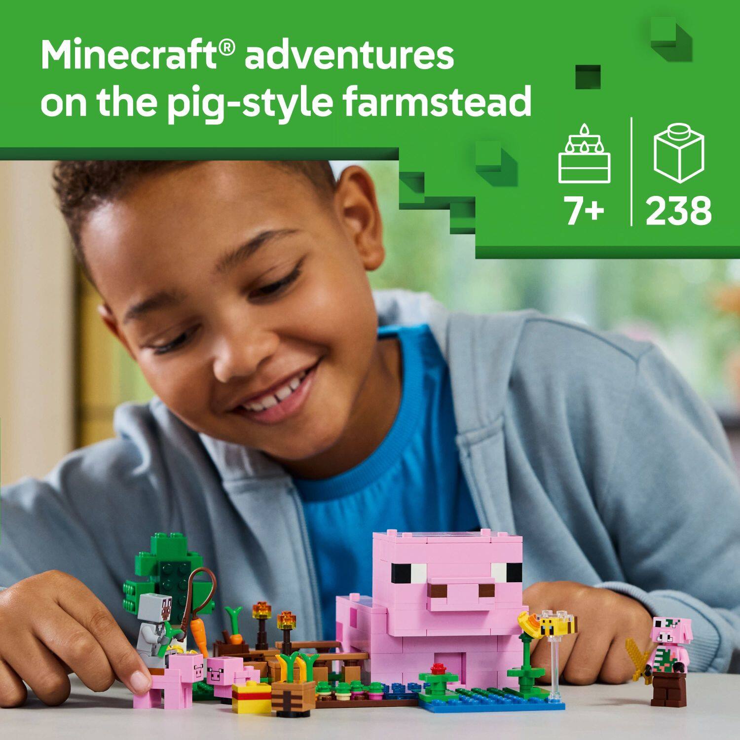 Minecraft adventures on the pig-style farmstead 7+ 238 for you.