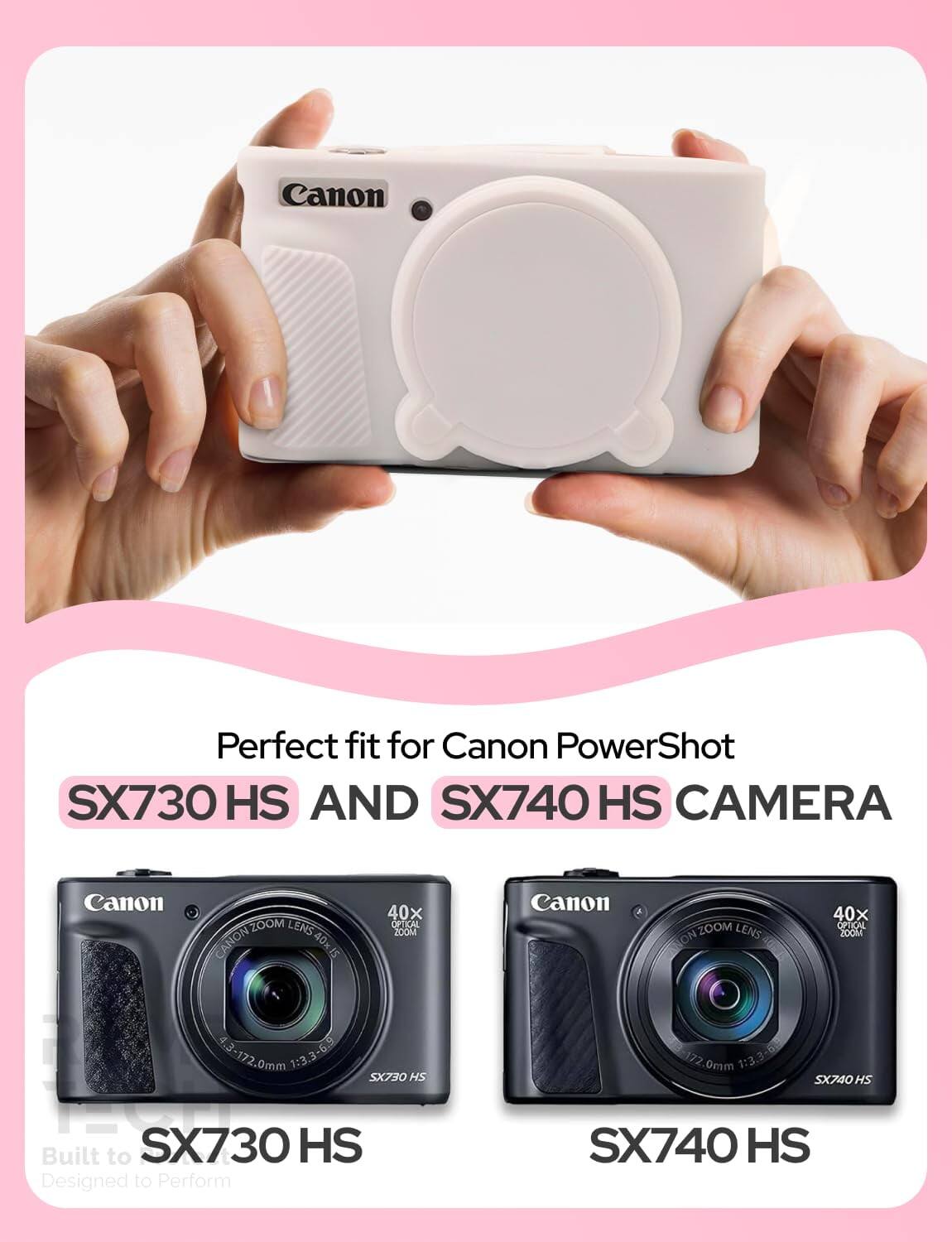 Canon Perfect fit for Canon PowerShot SX730 HS AND SX740 HS CAMERA Canon ZOOM LENS CANON 40x 40x ORIICAL 2OOM Canon ZOOM LENS ON 40x OPTICAL MOOS 4,3 1:3.3-6.9 -6.9 4.3-172.0mm 172 1:3 3 2.0mm SX730 HS 172.0mm 1:3.3-6 :3. SX740 HS Built to SX730 HS Designed to Perform SX740 HS