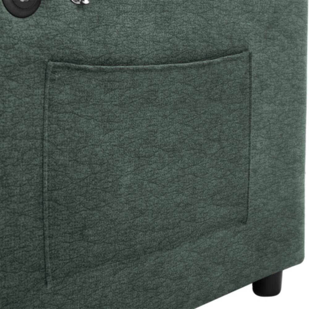 Alt View 4. LUCKY ONE - 55.9" Convertible Loveseat Sofa Bed w/ 3 USB Ports Cup Holders Swivel Phone Holder - Green.