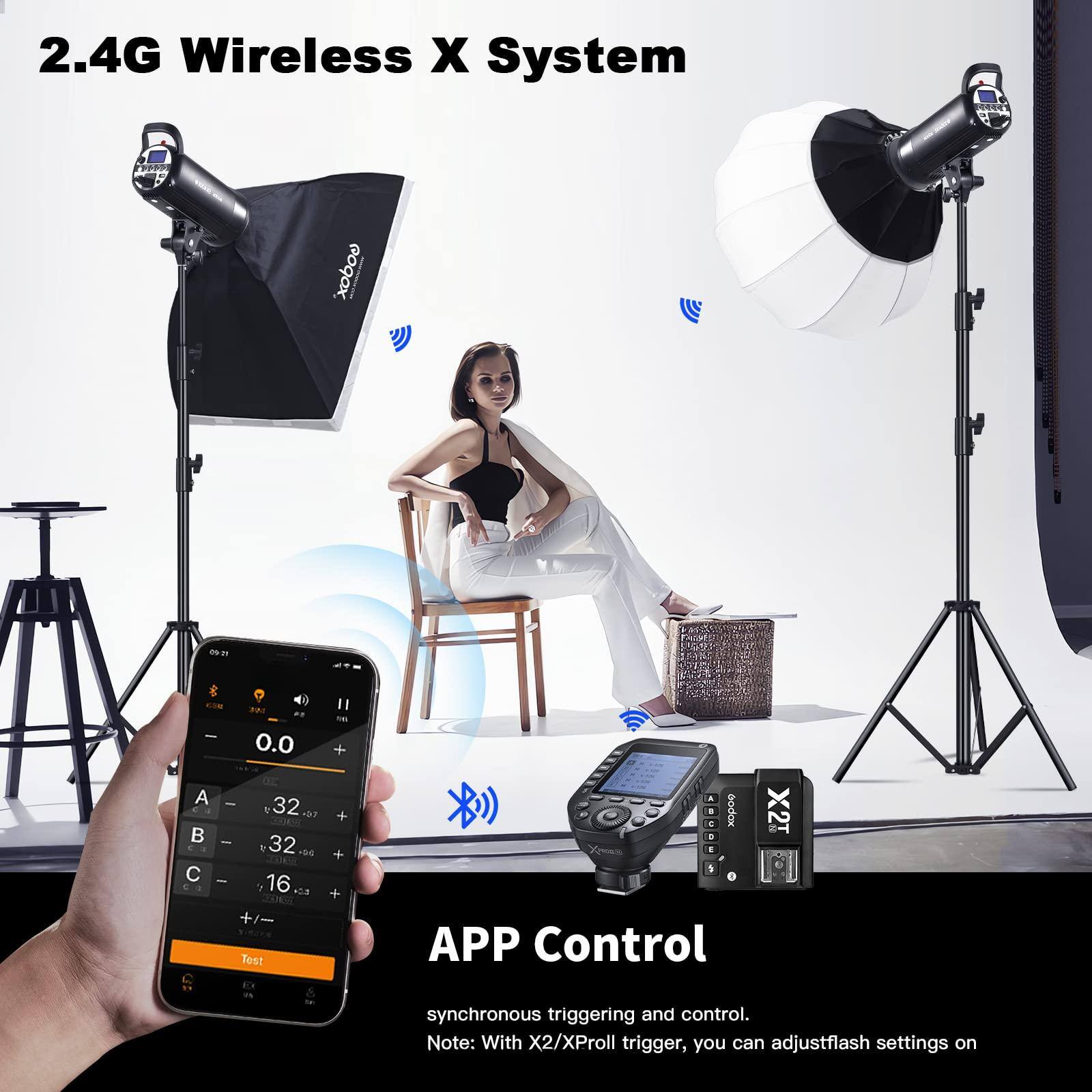 2.4G Wireless X System

APP Control
synchronous triggering and control.
Note: With X2/XProII trigger, you can adjust flash settings on