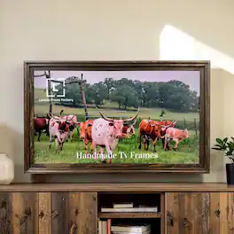 LAREDO FRAME FACTORY - 65 inch Hisense Canvas TV Frame, Canvas TV by Hisense - RUSTIC DARK WOOD