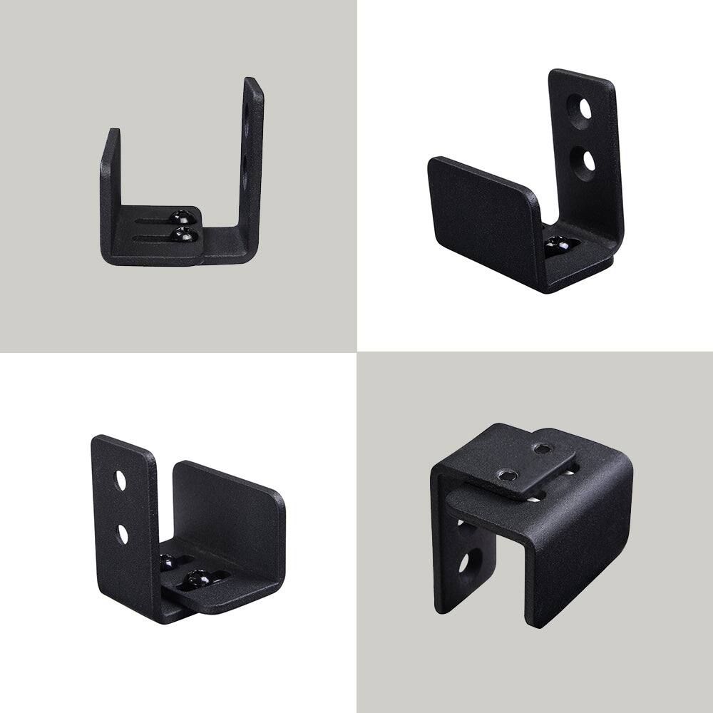 Alt View 5. Boyel Living - 1.43 in. Black Steel U Shape Heavy-Duty Sliding Barn Door Floor Guide Hardware - Black.