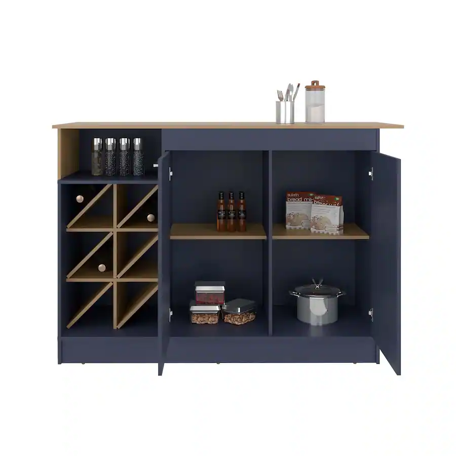 Internal Racking Boards Loheer Natural Kitchen Cabinet with Bottle Rack 63.3in Wide Oak - Best Buy