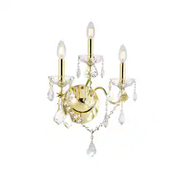 Elegant Lighting - St. Francis 3 light Wall Sconce Clear Royal Cut Crystal - Gold