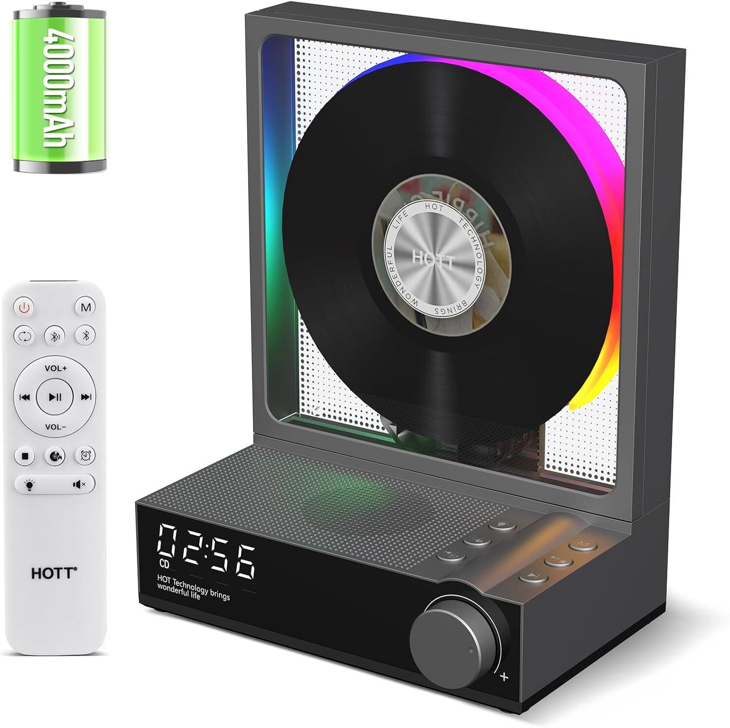 4000mAh

HOTT WONDERFUL LIFE

HOTT TECHNOLOGY BRINGS WONDERFUL LIFE

HOTT

VOL+
VOL-

02:56

CD

HOTT Technology brings wonderful Life