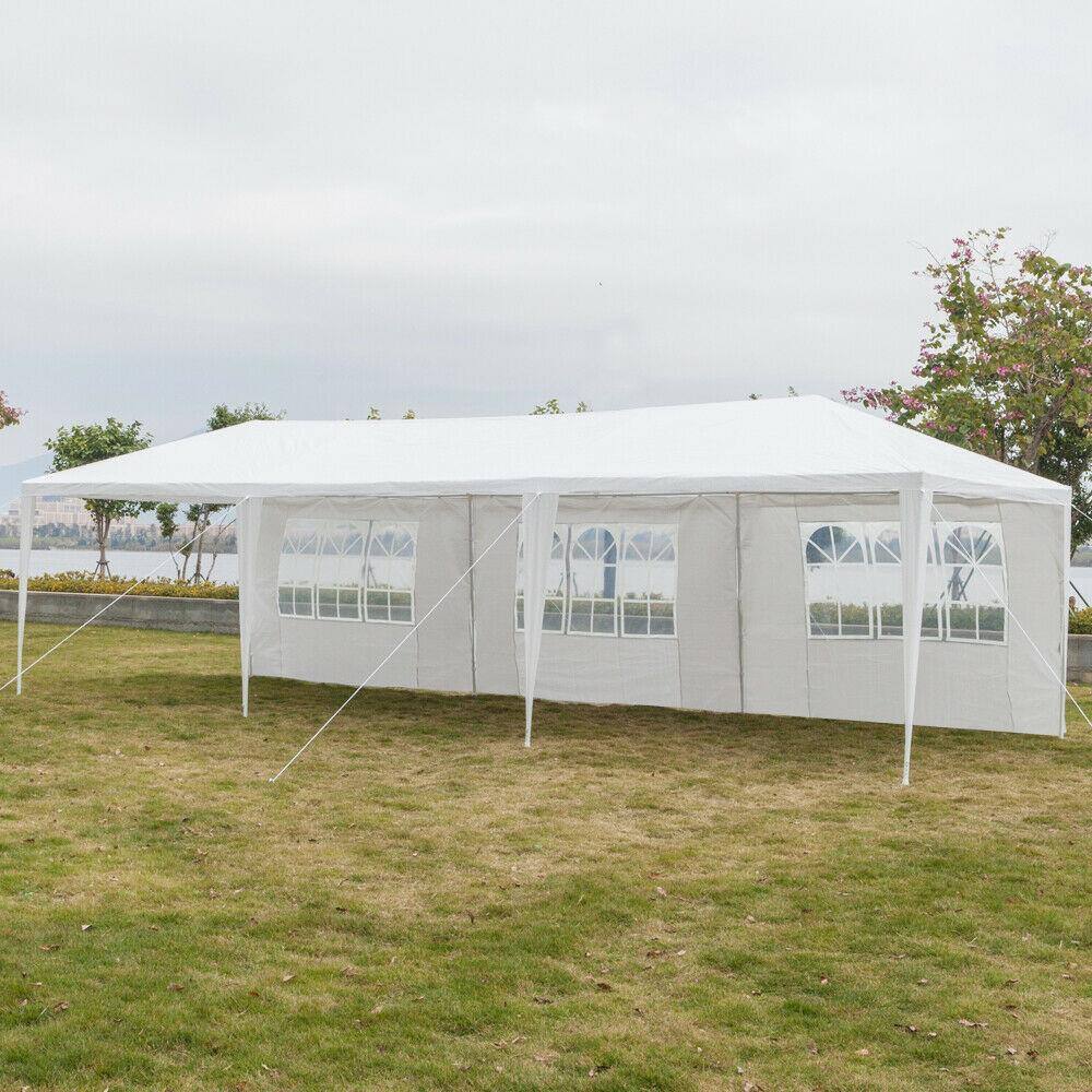 Angle. Winado - 10x30 Party Tent with 5 Removable Sidewalls for Parties, Weddings, BBQ, Baby Shower, Waterproof Outdoor Event Canopy.
