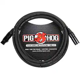Pig Hog - 20' 8mm XLR Microphone Cable - 3 Pin XLR Male to 3 Pin XLR Female - Black