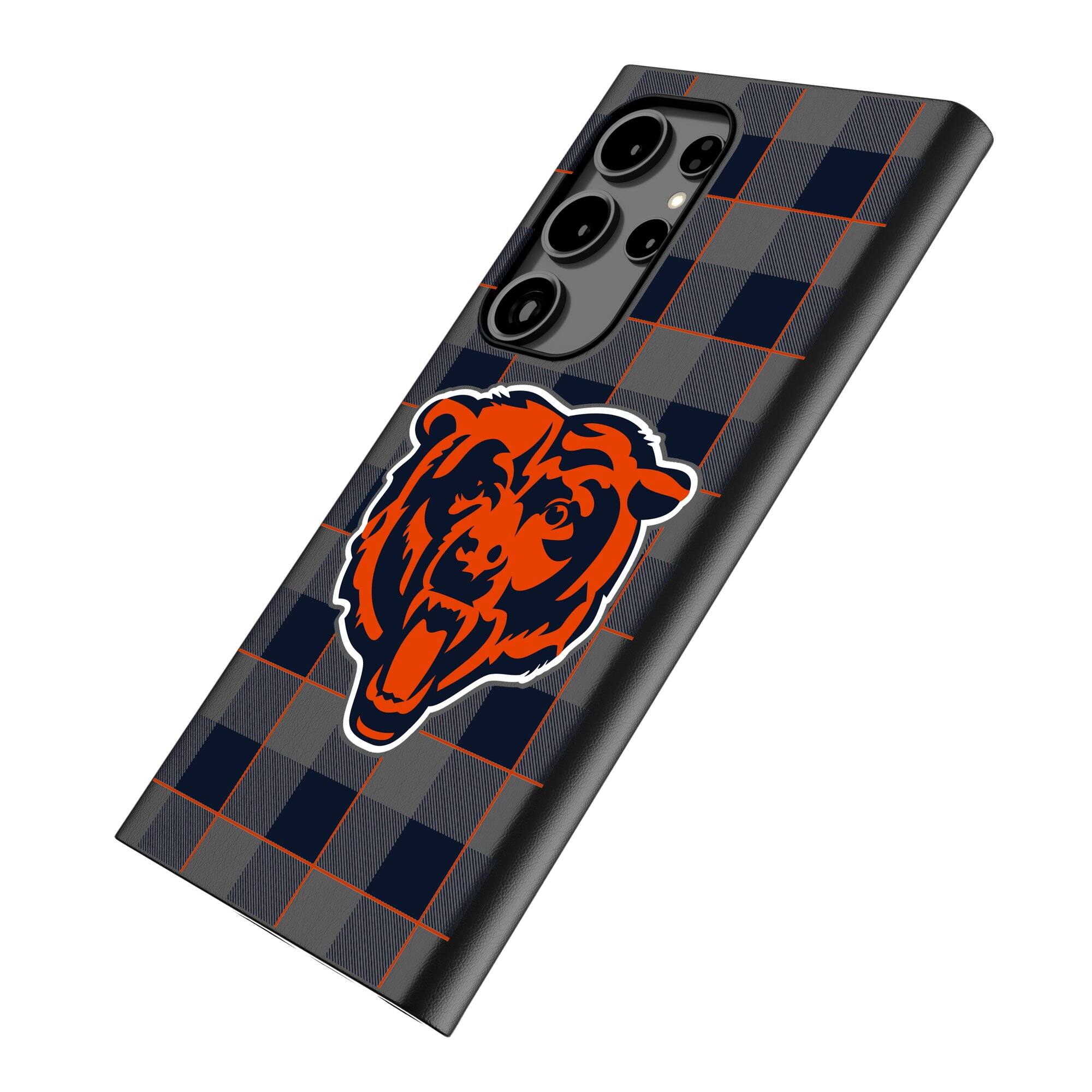 Alt View 1. Keyscaper - Chicago Bears Plaid Galaxy Magnetic Bump Case - S25 - Black.