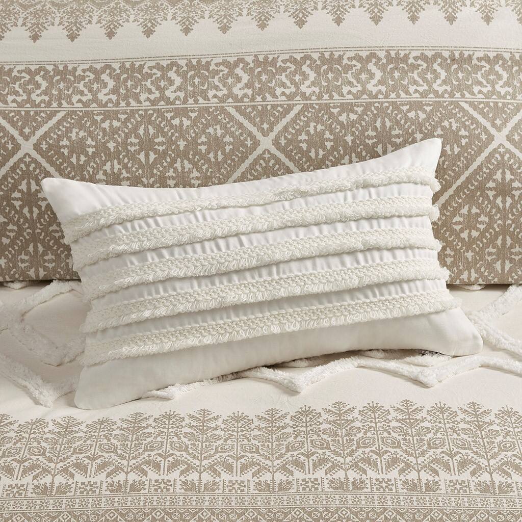 Alt View 3. Gracie Mills - Gracie Mills Robbins Chenille Tufted 3-Piece Cotton Duvet Cover Set - Taupe.