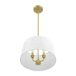 Prominence Home - Billet 3 Light Semi Flush Convertible Pendant, Brushed Gold