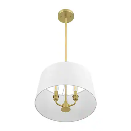 Front. Prominence Home - Prominence Home Billet 3 Light Semi Flush Convertible Pendant, Brushed Gold.