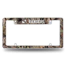 Rico Industries - New York Rangers Chrome Metal License Plate Frame with Mossy Oak Camouflaged Camo Design - Multi