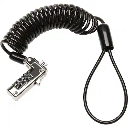 Front. Kensington - Kensington Slim NanoSaver Portable Combination Lock - 6 ft Cable - Resettable - 4-digit - Combination Lock - Black.