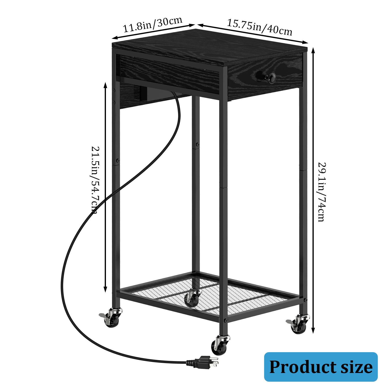 11.8in/30cm  
15.75in/40cm  
21.5in/54.7cm  
29.1in/74cm  

Product size